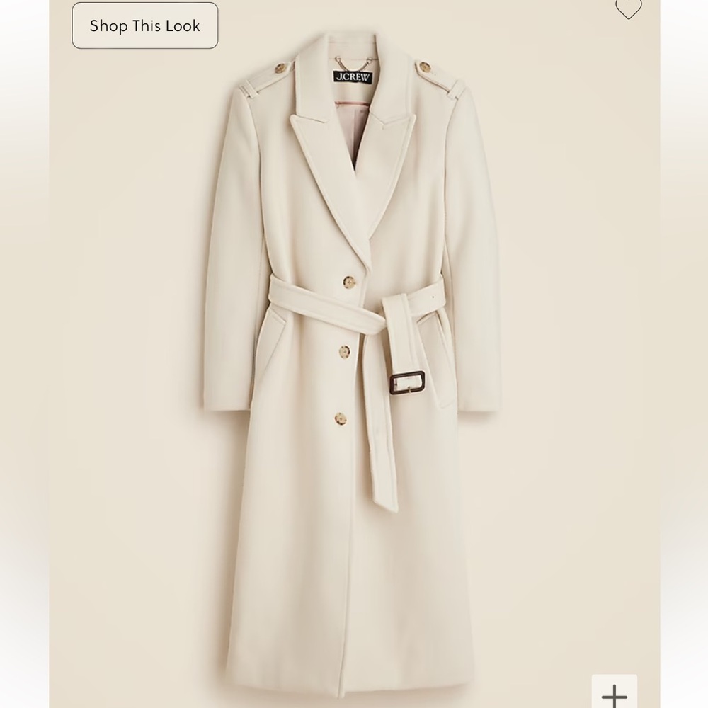 J. Crew Wrap trench coat in Italian double-faced wool blend
